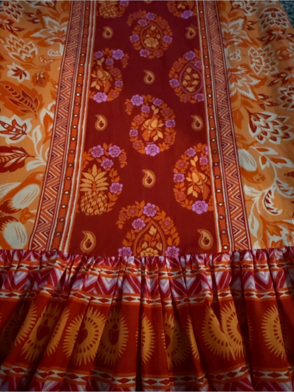 FARM Rio beautiful bell sleeve cutout dress. Colorful fruit floral print Maxi - Picture 8 of 16